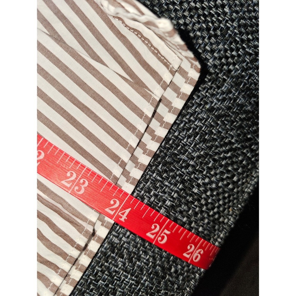 Everlane Mock Neck Ruffle Blouse Womens 6 Brown Striped New Cotton Button Back - Picture 4 of 7